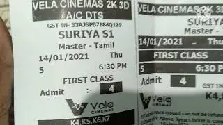 Master movie ticket 🎫 for 2nd day