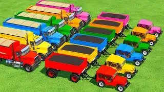 Work With Colors | Mini Car Vs Truck Crops Transport In Fs22 | Farming Simulator 22 