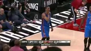 Russell Westbrook Injury // OKC vs. POR // Feb. 27 2015