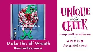 Whimsical Traditional Colors Christmas Elf Deco Mesh Wreath on UITC Large Board