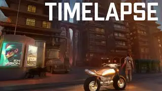 Epic Cyberpunk Cityscape Concept Art Overpaint (Blender/Clip Studio Paint) TIMELAPSE