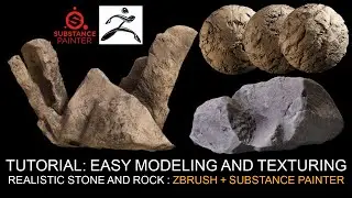 tutorial: fast and easy modeling and texturing low poly realistic stone (zbrush + substance painter)