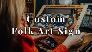 Hand Painted Scandinavian Folk Art Sign | Eclectic Home Decor | Rosemaling