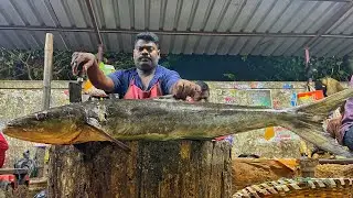 KASIMEDU 🔥 SPEED SELVAM | HUGE COBIA FISH CUTTING VIDEO | 4K VIDEO | KM FISH CUTTING