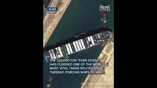 Massive cargo ship stuck in Suez Canal set free