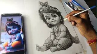 How To Draw Lord Krishna || Krishna Drawing Step by Step || Artist Anish Sharma
