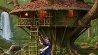 Natural Harmony House #dreamcrafts5 #woodenhome #craftyliving #creativesurvival #woodscraft 