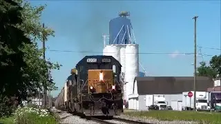 CSX 7641 C40-8 CSX 8205 SD40-2 lead CF&E Grain Train