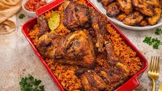 SMOKEY Baked JOLLOF RICE  (One Dish, No Frying) l EASY NIGERIAN JOLLOF RICE RECIPE 