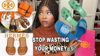 UNBOXING MY TORY BURCH DOUBLE T SLIDE /HERMES ORAN DUPE