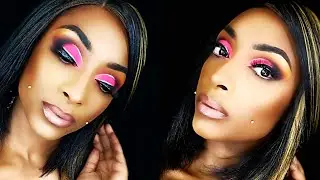 NEON HOT PINK EYESHADOW TUTORIAL|MYO MAKEUP PIGMENT STACK