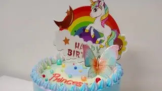 Unicorn theme 2 kg weight strawberry flavour cake #cakedecoration #strawberrycake #youtubevideos 