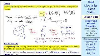 Fluid Mechanics Lesson 01D: Density and Related Properties