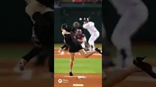 야구장 시선 올킬 ⚾ 검정 미니드레스 투수 | Perfect Pitching #야구 #여자야구 #baseball
