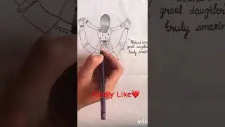 How to draw a cute father daughter duo 💕 #ytshorts #viral #father#daughter