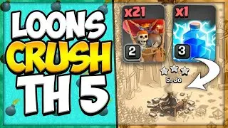 Do 3 star attack at any town hall 5 base. Th5 very easy and strong attack strategy.