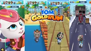 TALKING TOM GOLD RUN-- this is cowboy tom cowboy angela tom and football tom very funny 😂