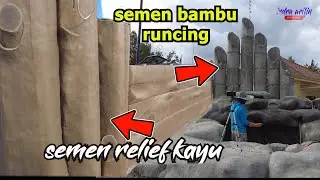 PAGER TAMAN RUMAH,TEMPAT WISATA || PAGAR RELIEF KAYU ,SEMEN BAMBU