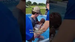 Watch Christine's joy as she experiences a swimming pool for the first time! ✨  #DisabilityMinistry