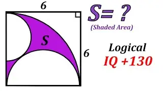 Job Interview Geometry Question - Logical IQ Test | Find the Area of Blue Region!