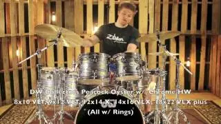 DW Drums Collector's Maple SSC Peacock Oyster Finish Ply with Chrome Hardware