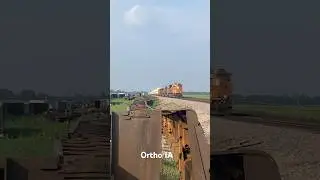 BNSF Intermodal passing by a derailment outside Fort Madison Iowa
