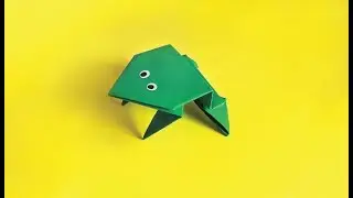 How to make a origami frog | origami jumping frog | origami with abi