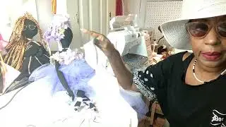 Cynthia making an upcycled Rag Doll