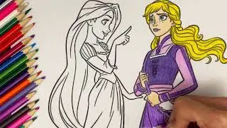 disney princess coloring book compilation Rapunzel and Princess Anna