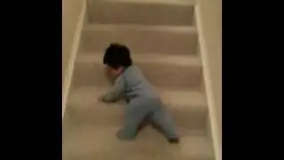 8-month-old baby going downstairs...