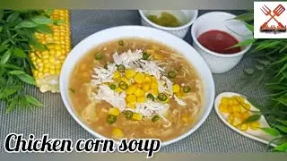 Quick and Easy chicken corn soup/Chinese chicken soup Restaurant style/winter special soup/corn soup