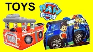 GIANT Paw Patrol tents surprises MARSHALL Fire Truck Chase Tent FULL OF TOYS