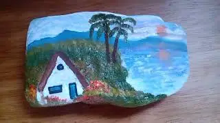 PINTURA em PEDRA PAISAGEM Fácil de fazer