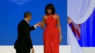 First lady Michelle Obama's second inaugural gown on exhibit