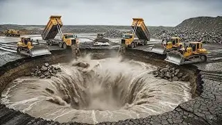 Powerful construction battles!! Showdown: Power Bulldozer vs Dump Truck in a Battle of Strength!