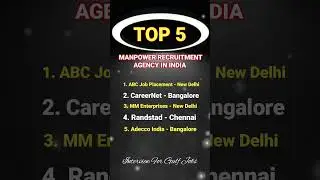 Top 5 Manpower Recruitment Agency in India #gulfjobs #jobagency #shorts