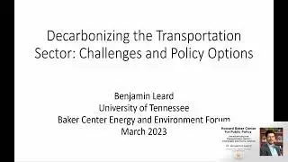 Decarbonizing the Transportation Sector: Challenges and Policy Options