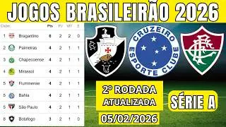 TABELA CLASSIFICAÇÃO DO BRASILEIRÃO 2026 - CAMPEONATO BRASILEIRO HOJE 2026 BRASILEIRÃO_05/02 SÉRIE A