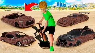 DESENTERRANDO super MINI CARROS de CRIAN&Ccedil;A ENFERRUJADOS no GTA 5!!😱