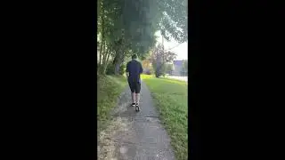 Cole walking from Fort Edward to the West Hants Historical Museum.