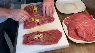 Rindsrouladen Rinderroulade Roulade vom Rind fegüllt mit Wurzelgemüse Speck Kren aus Alf`s Kombüse