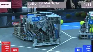 VEX Worlds 2016 - VRC HS Engineering - QF 3-2 (6430B 1104V 563) 267 vs 185 (3396 9090C 24B)