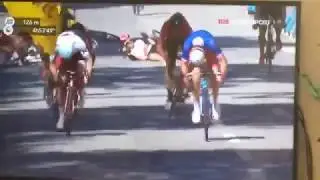SAGAN PUSHED CAVENDISH|SLOWMOTION!|TDF STAGE 4 CRASH!!!