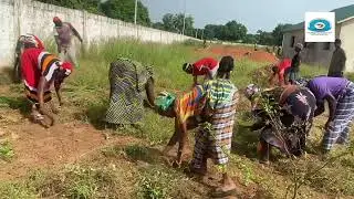 Cleaning exercise at Pirang health center