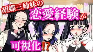 【鬼滅の刃】胡蝶三姉妹の恋愛経験値が可視化されたら？【胡蝶しのぶ・カナエ・カナヲ・冨岡義勇・ぎゆしの・Demonslayer・きめつのやいば声真似アニメ・귀멸의칼날】