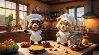 Two Baby Bears Bake a Cake | Cooking Song for Kids | Fun Rhyming Story for Toddlers & Preschool