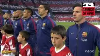 Pitada contra el régimen de España, y su himno. Final copa FC Barcelona Ath Bilbao 2015