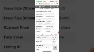 Buyback | Symphony| Share market| Profit|Nifty