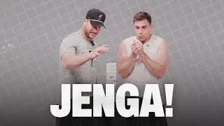 LB duo, Kaden Elliss and Nate Landman tackle a Jenga game! | Atlanta Falcons