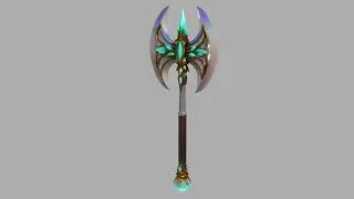 Fantasy Crystal War Axe - 360&deg; Showcase | Game Ready 3D Model